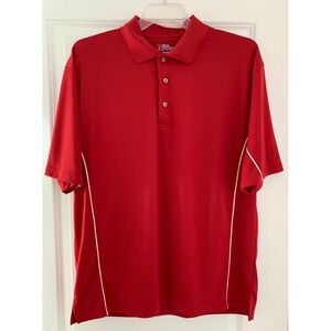 PGA Tour Golf Shirt XL Red White Polo (A015)